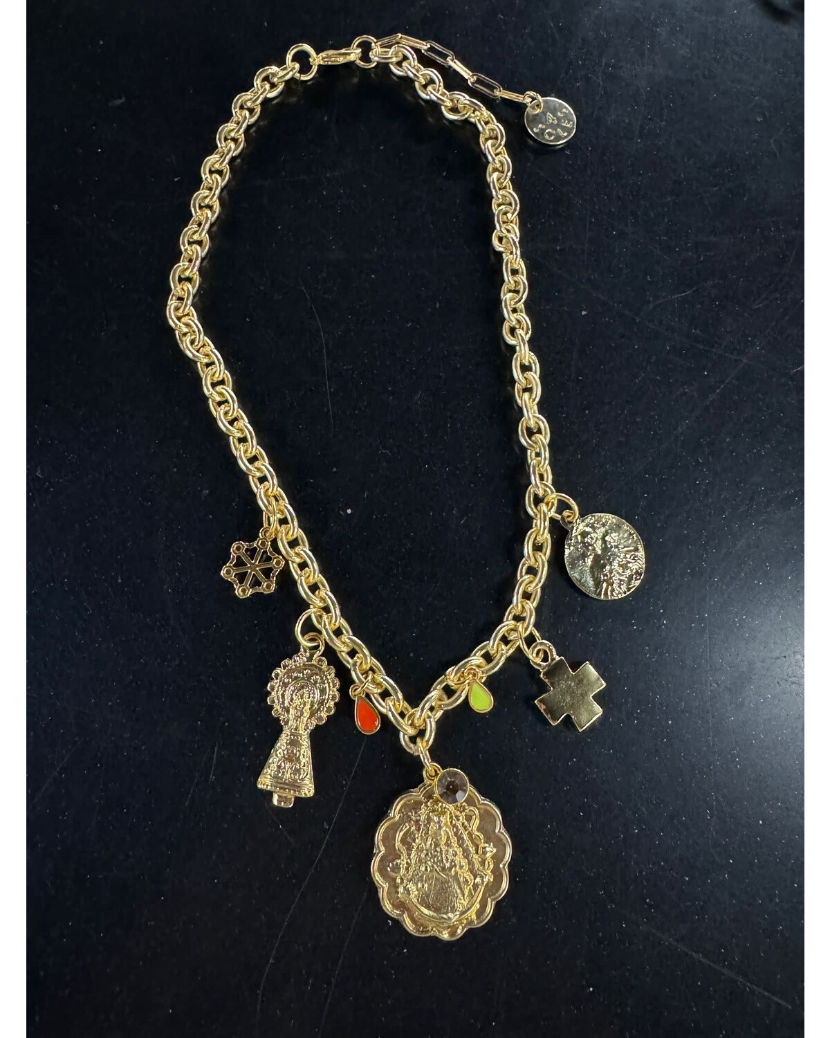 Multi Charme Virgen Necklace 4 soles