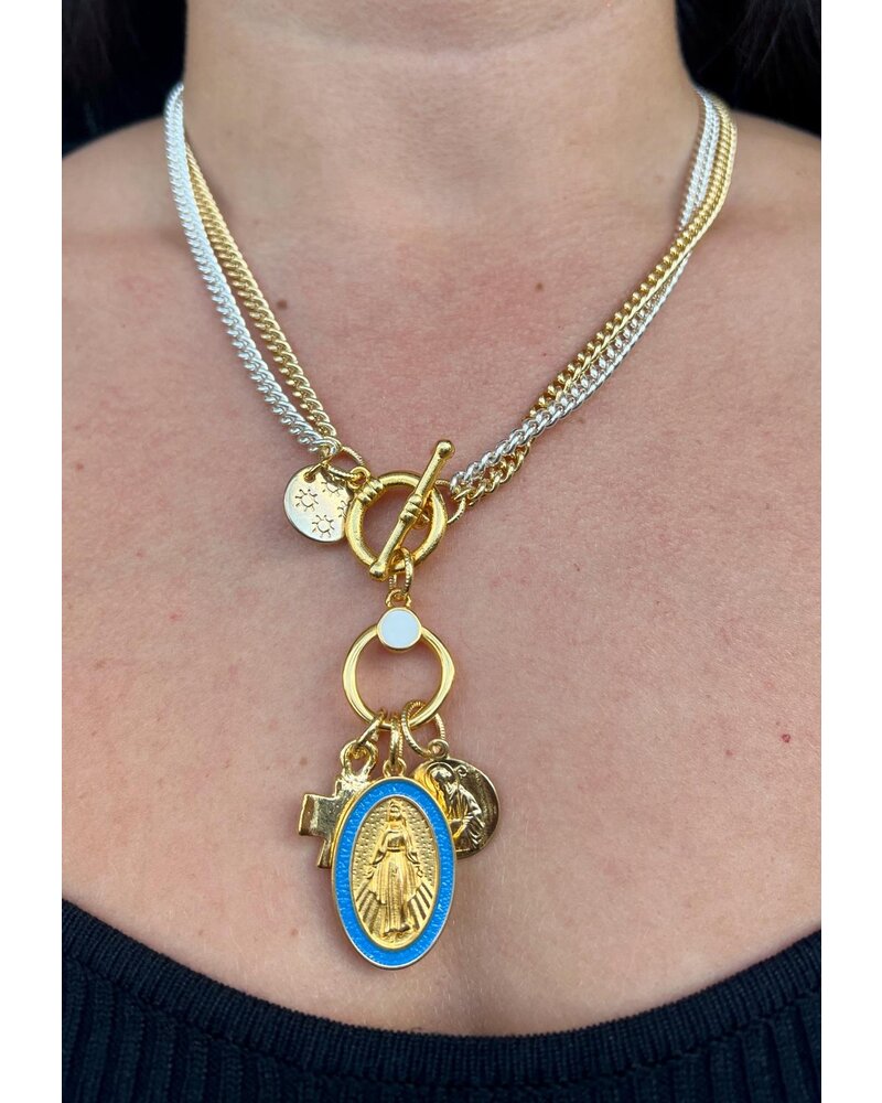 Two Layers Virgen Necklace 4 soles