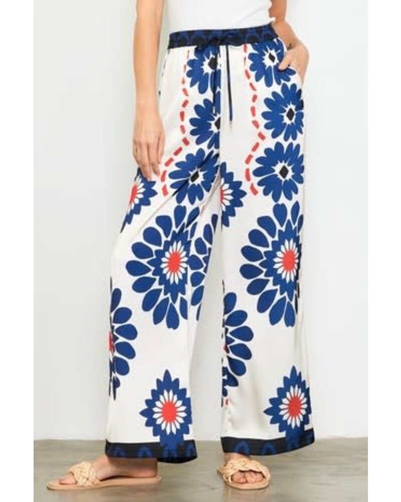 PRINTED ELASTIC WAIST PANTS