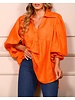 PUFF SLEEVE LINEN TOP ONE SIZE