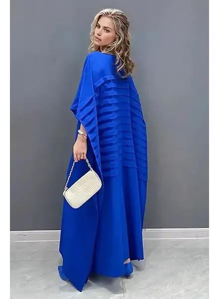 ROYAL BLUE MAXI PLEATED DRESS