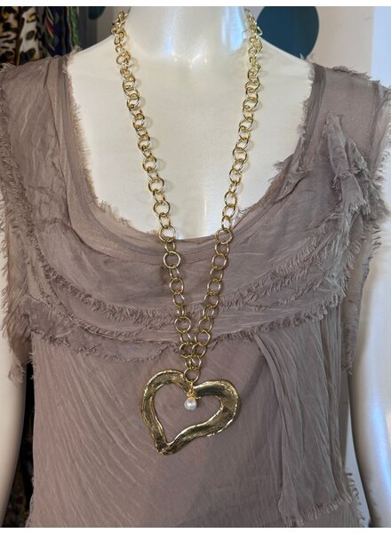 Big Heart Long Necklace 32" 4 soles