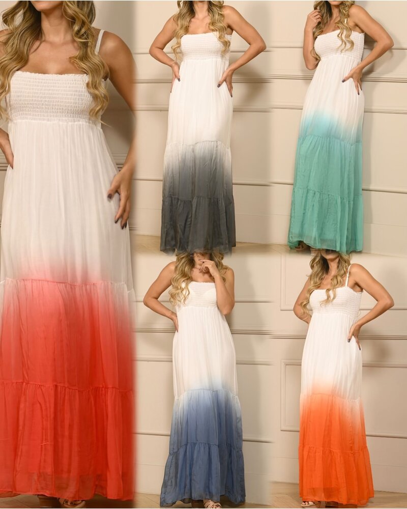 Maxi Dress Tye Dye Dress Silk One size