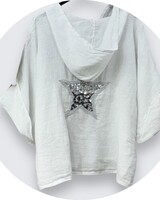 Star Hoodie Linen Top one size