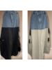Long Skirt w/Denim Design
