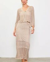 OPEN KNIT MAXI SKIRT AND TOP