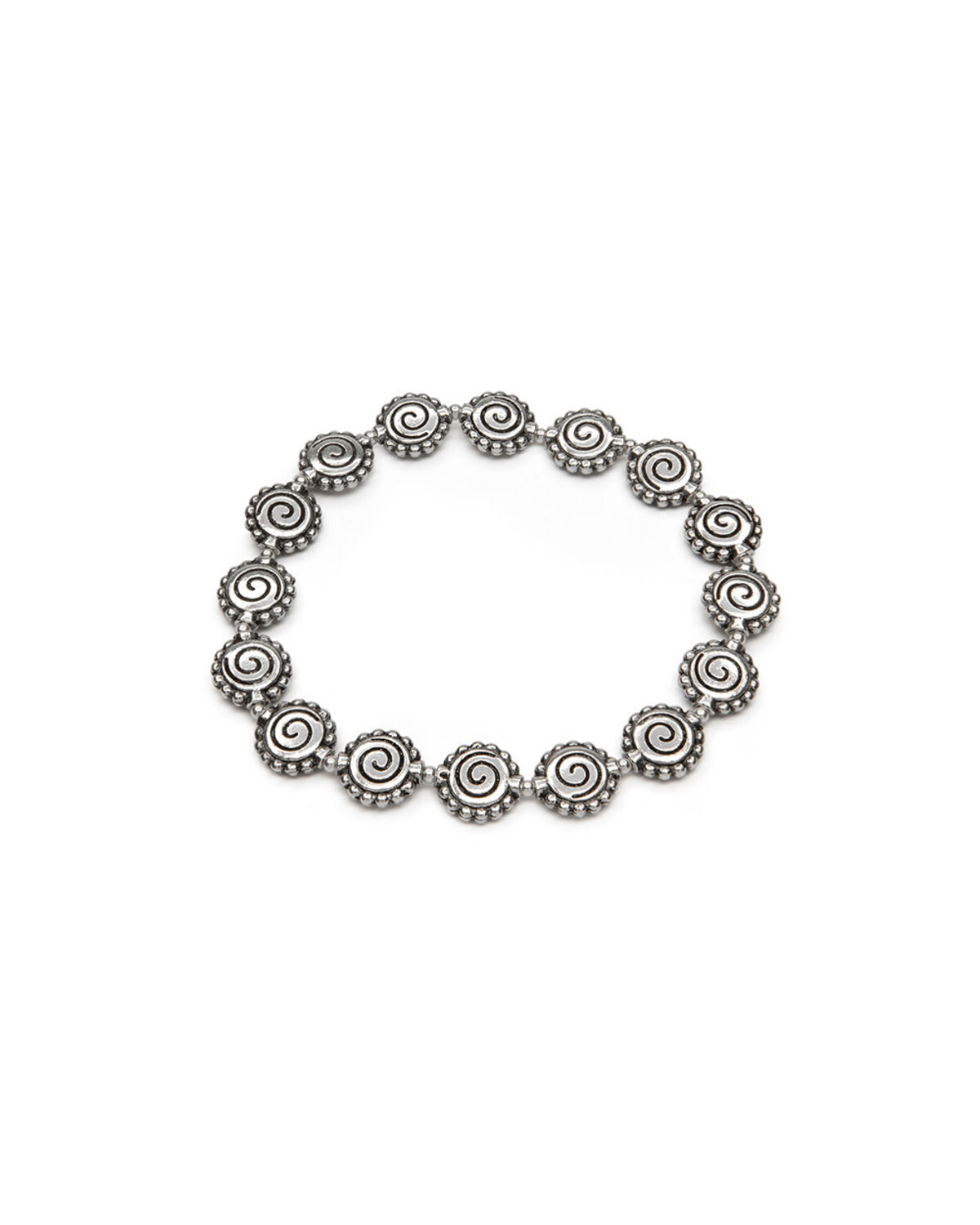LO00159BRACCIALE ELASTICO SPIRALI DECORATE