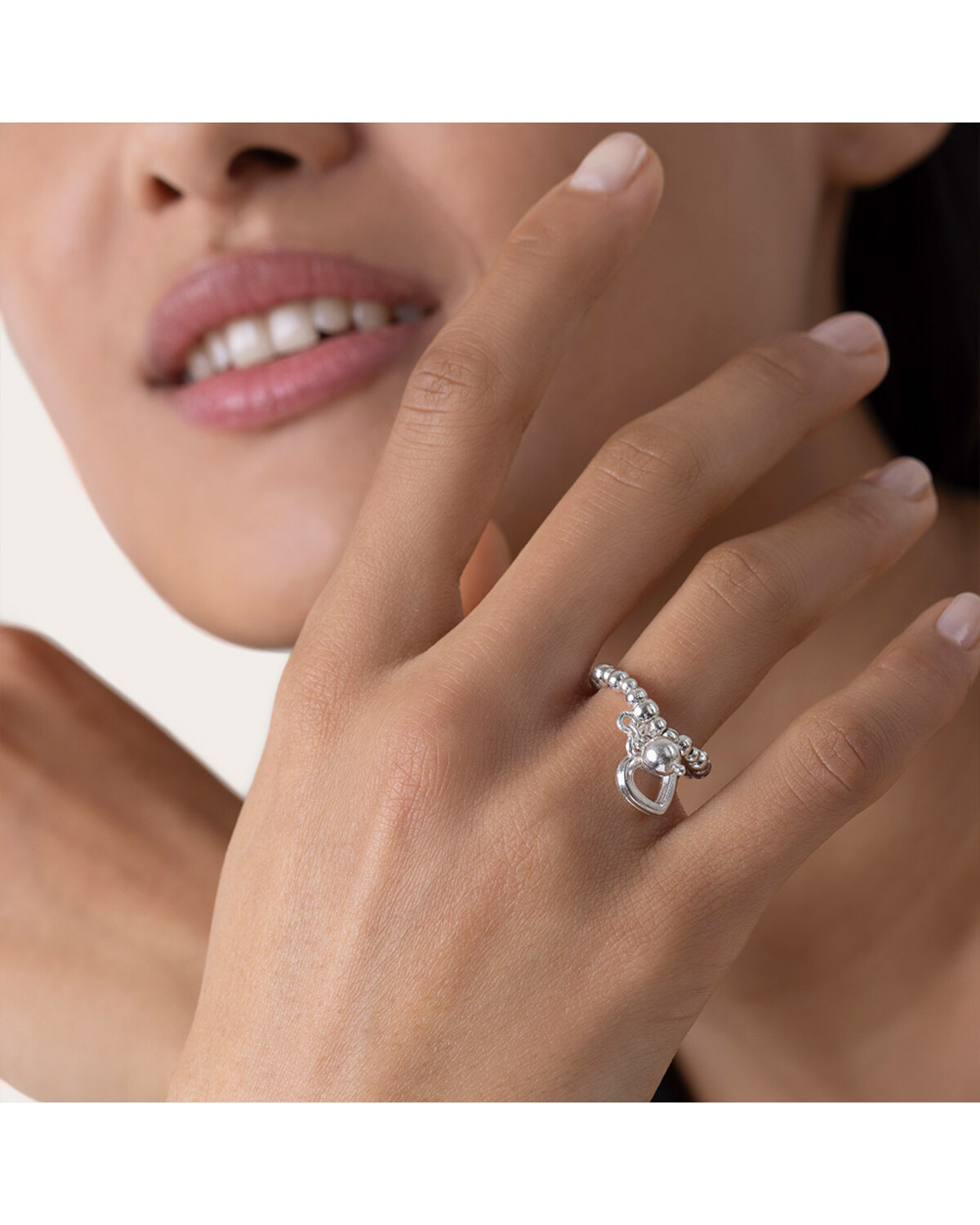 CHARM RING HEART SPHERE