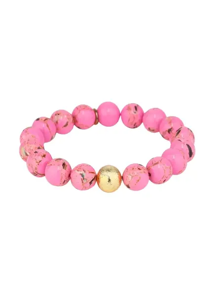 Marble Beaded Bracelet - Pink