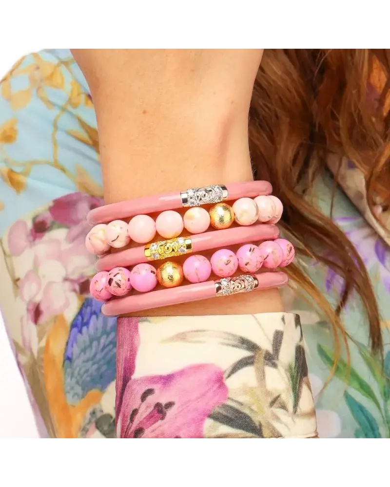 Marble Beaded Bracelet - Pink