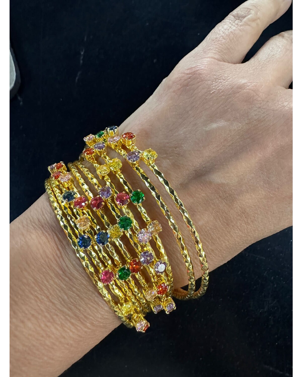 Crystal gold Bangles