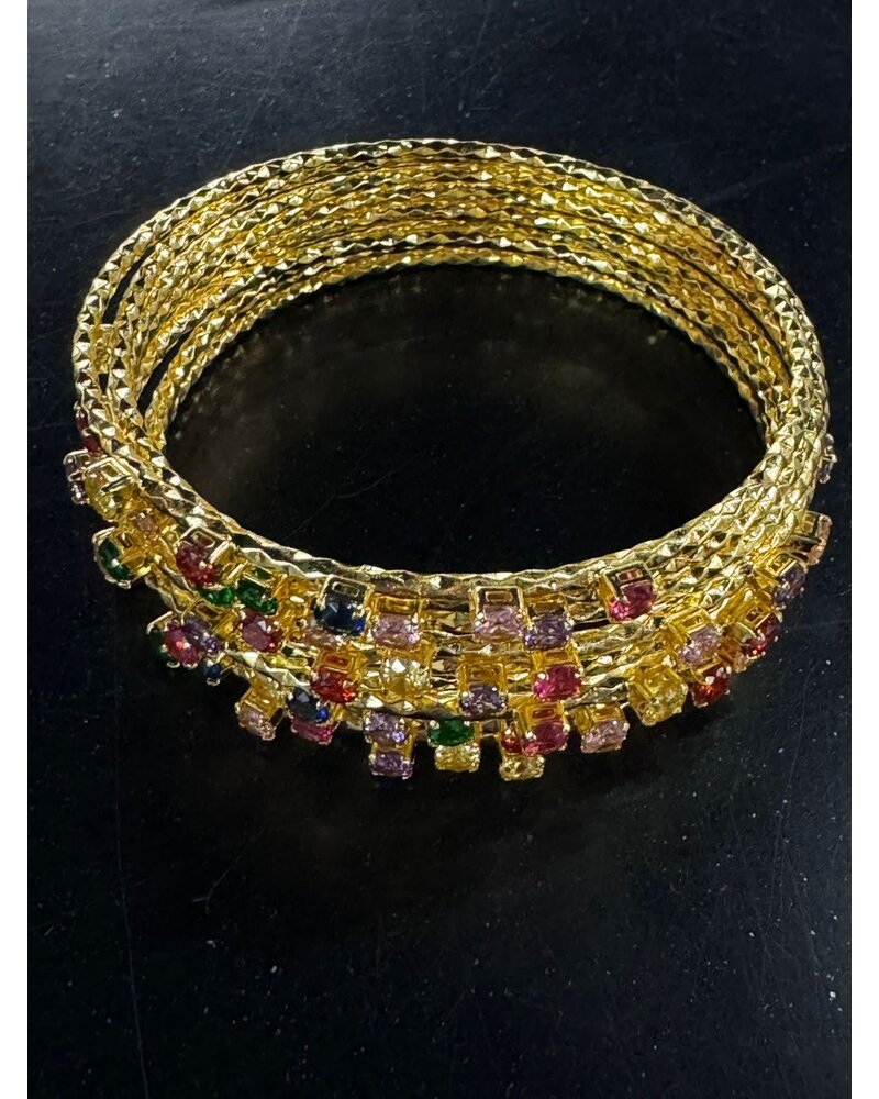 Crystal gold Bangles Each