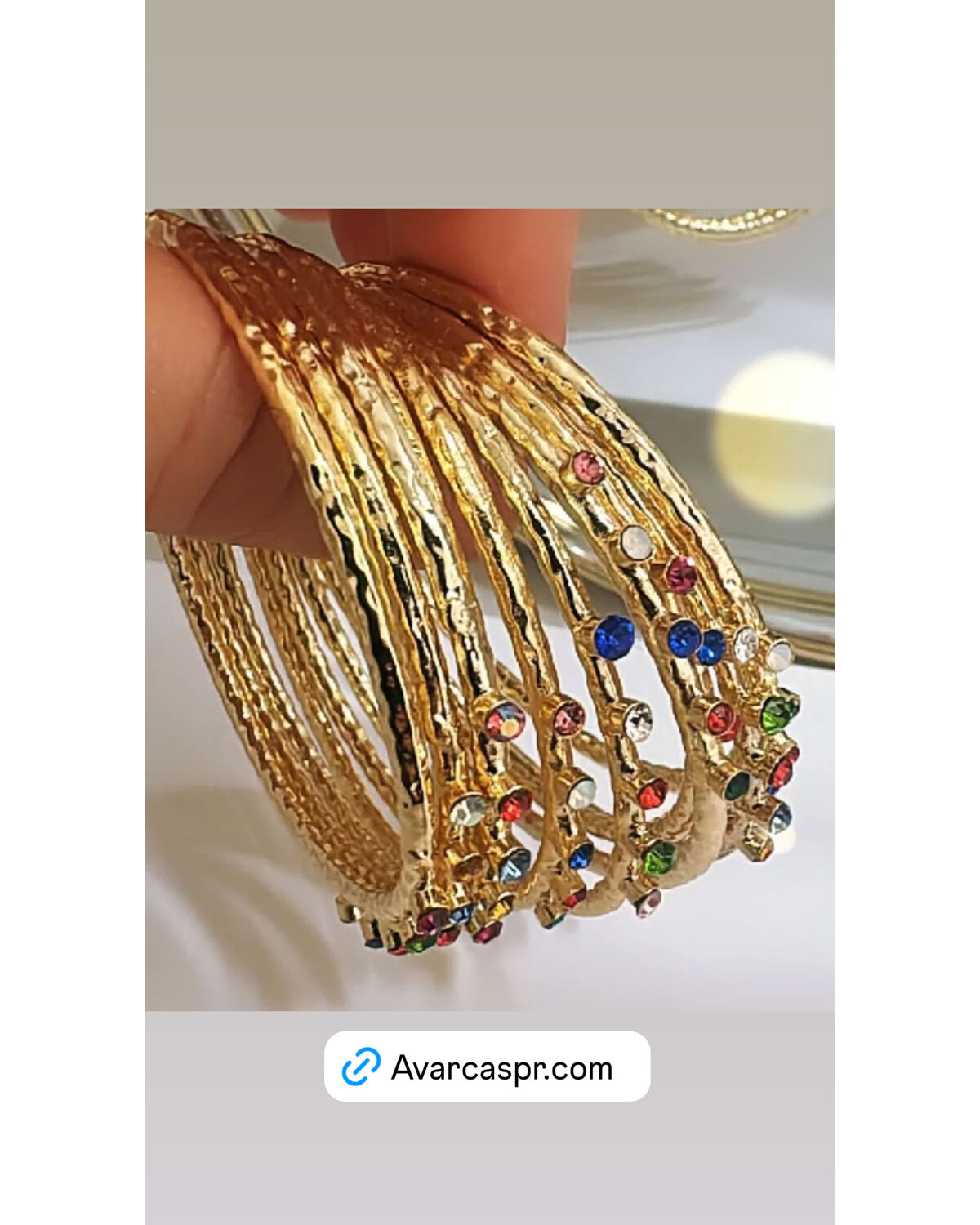 Crystal gold Bangles