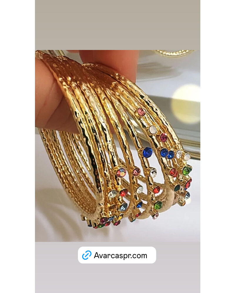 Crystal gold Bangles Each