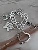 Silver Big Charms 4 Soles Bracelets