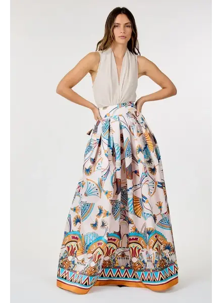 MULTI-PRINT MAXI SKIRT