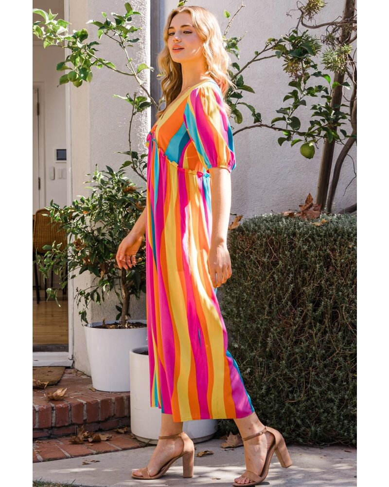 Multi Color Striped Print Jumpsuit