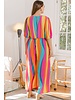 Multi Color Striped Print Jumpsuit