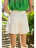 Pearl Trimmed Hem Pleated Shorts