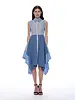 Contrast Stripped Cotton Assymetrical Dress Gracia