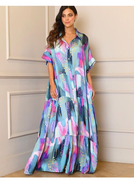 Silky Dress Blue/Pink