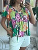 Floral printed blouse featuring v-neck