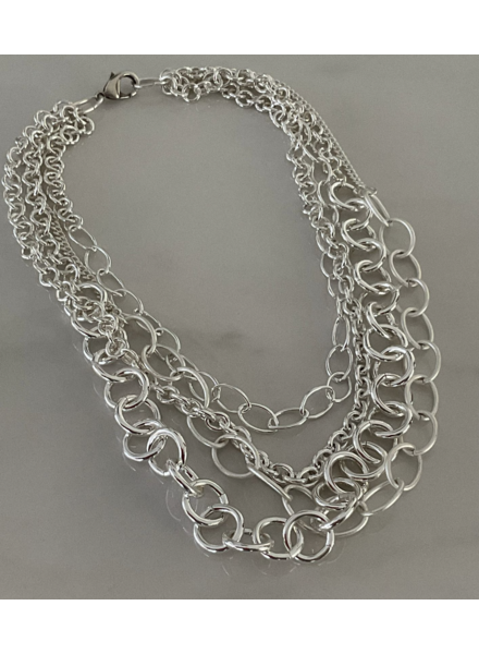 Multi Layers Silver Chains 4 Soles