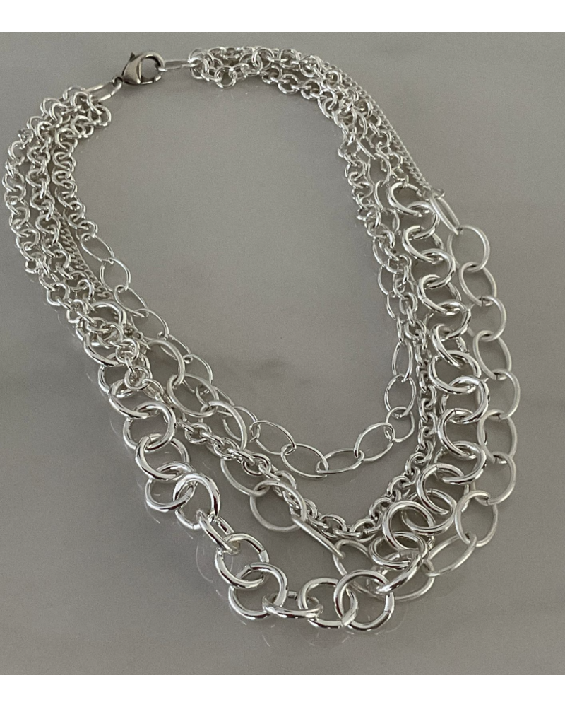 Multi Layers Silver Chains 4 Soles