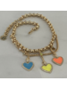 3enamel Heart 4 Soles Bracelet 22"