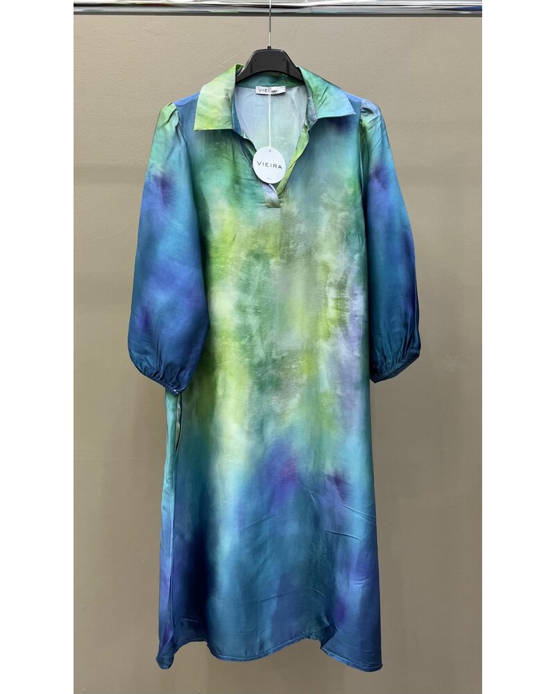 Blue/Green Long Sleeve Dress