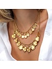 dd03015 NECKLACE 2 CHAINS WAVY COINS