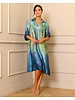 Bule/Green Long Sleeve Dress