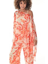 Ladies Poncho Light Weight Off-the-Shoulder Floral