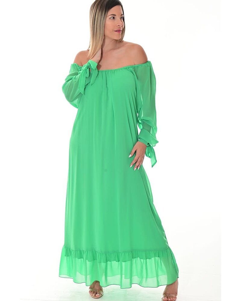 Ladies Kaftan Off-the-Shoulder Silky Loose Max