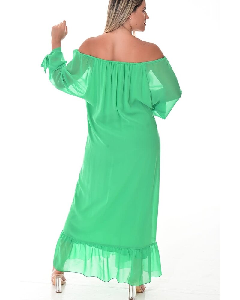 Ladies Kaftan Off-the-Shoulder Silky Loose Max