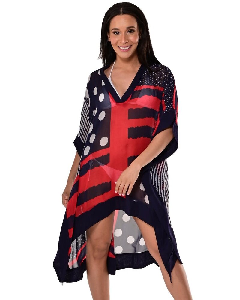 Ladies Beach Cover-Up Tunic w/V-neck One size