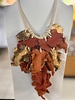 Orange Leave  paper necklace