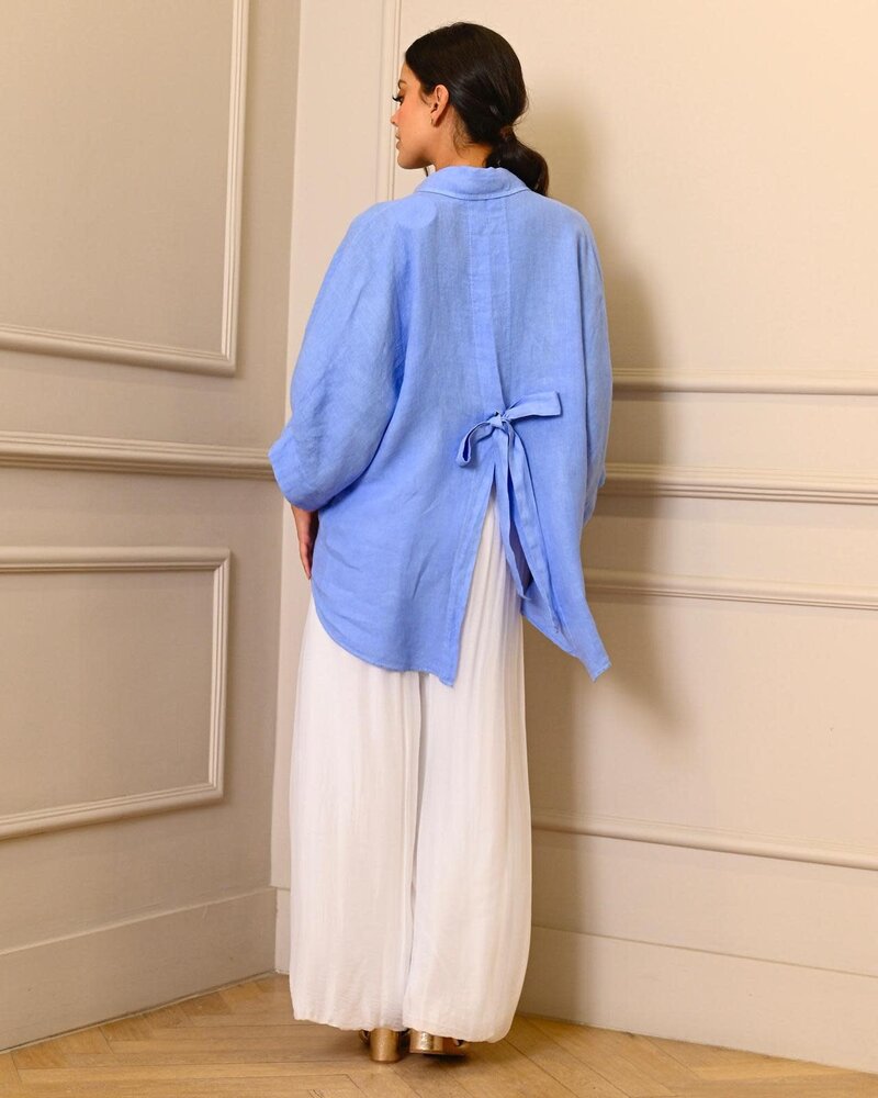 Linen Blouse Back bow