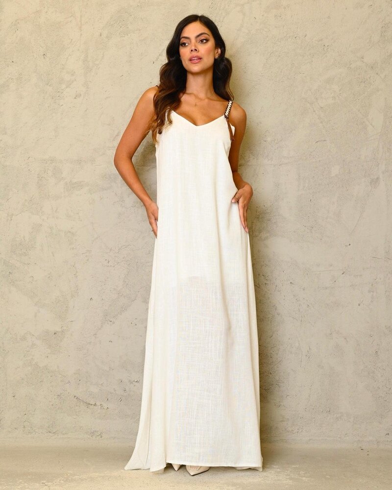 One size white Maxi Dress