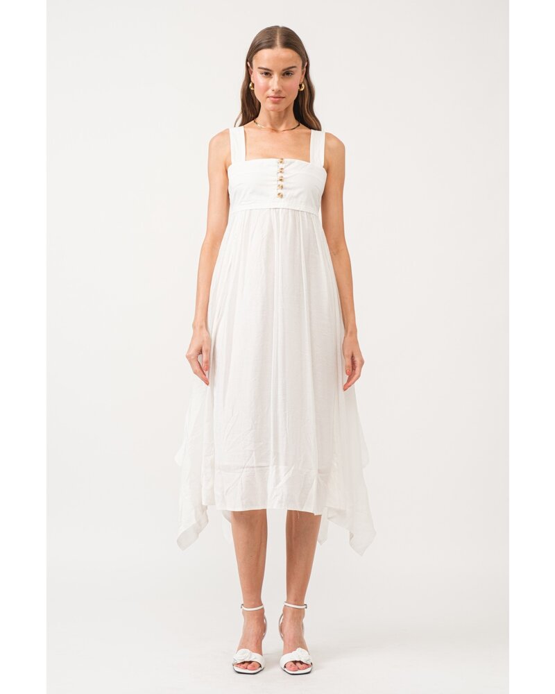 SLEEVELESS TRAPEZE MIDI DRESS