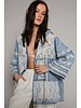 Embroidered woven crochet patch zipper jacket