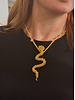 Snake necklace handmade gold olared