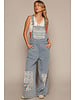 relaxed fit overalls with patch detail.