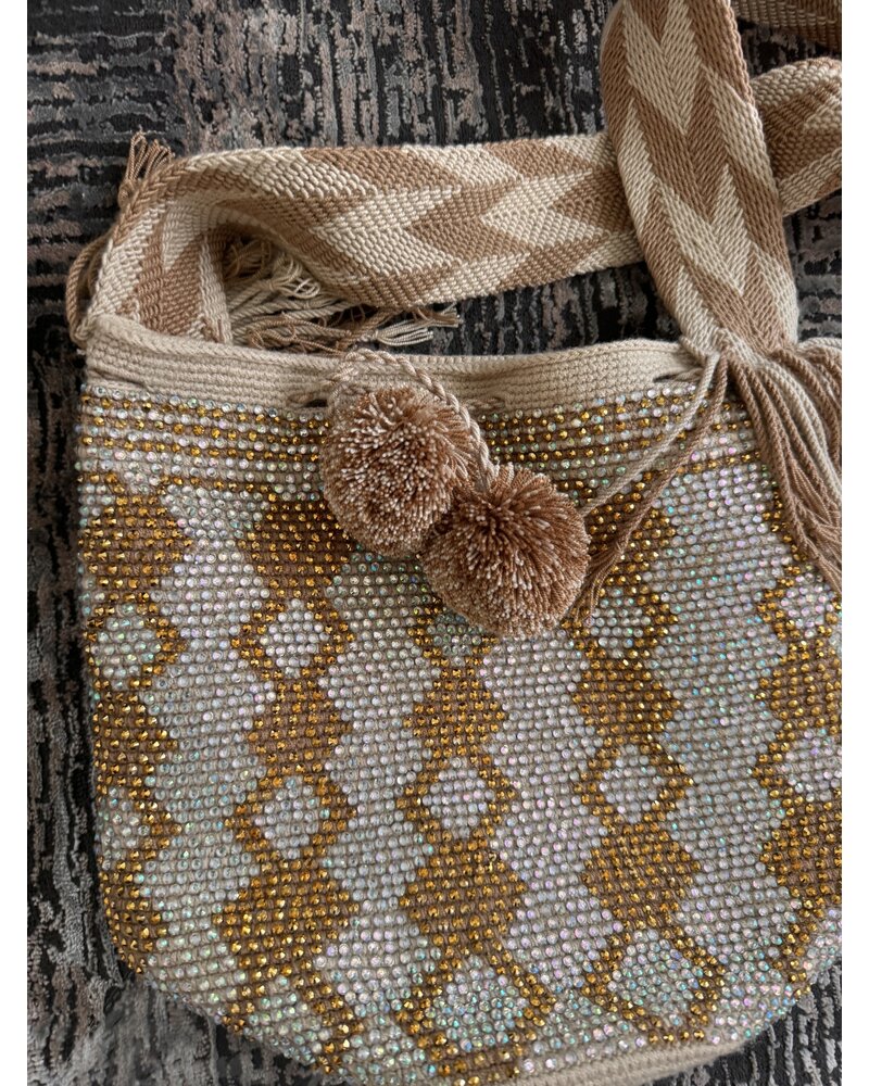 HANDMADE BAGS WITH CRYSTALS Gold