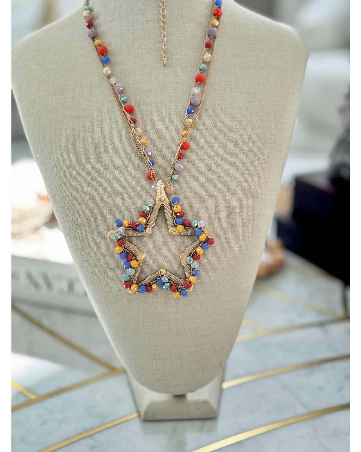 Big star long necklace