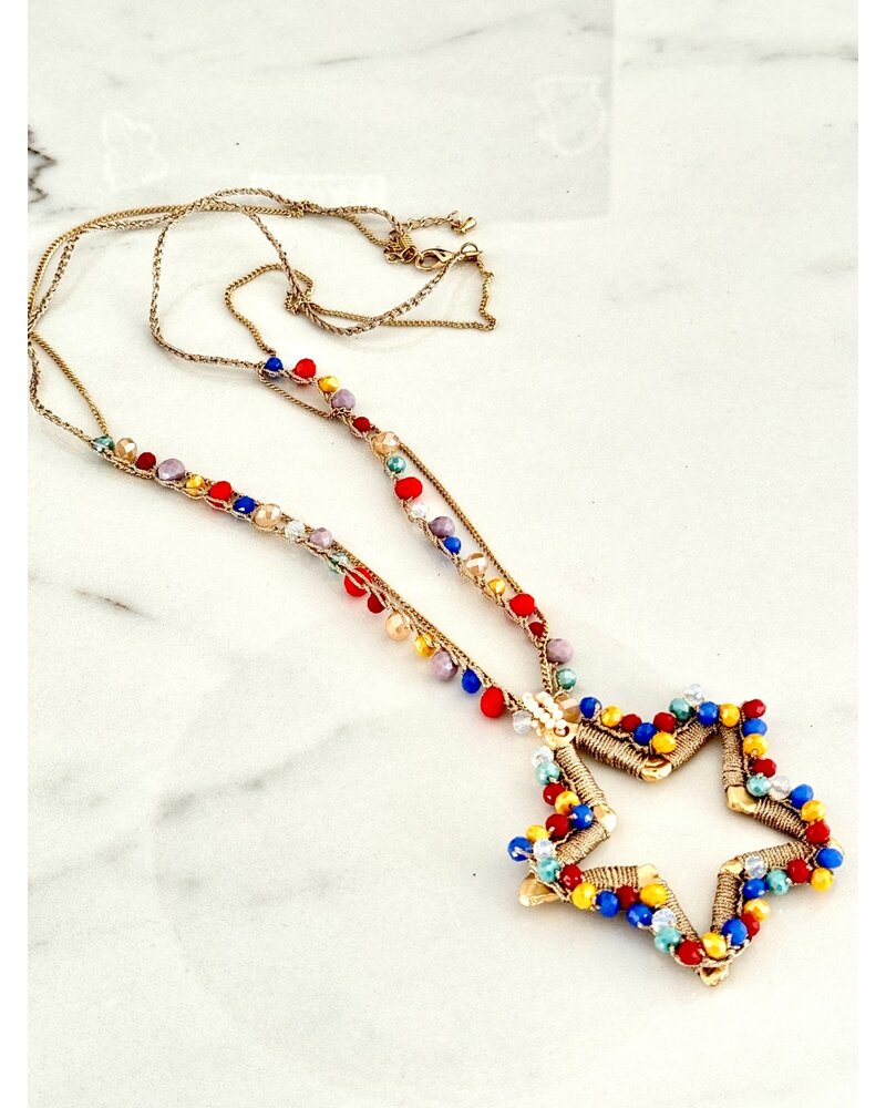 Big star long necklace