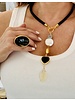 Black heart necklace & ring