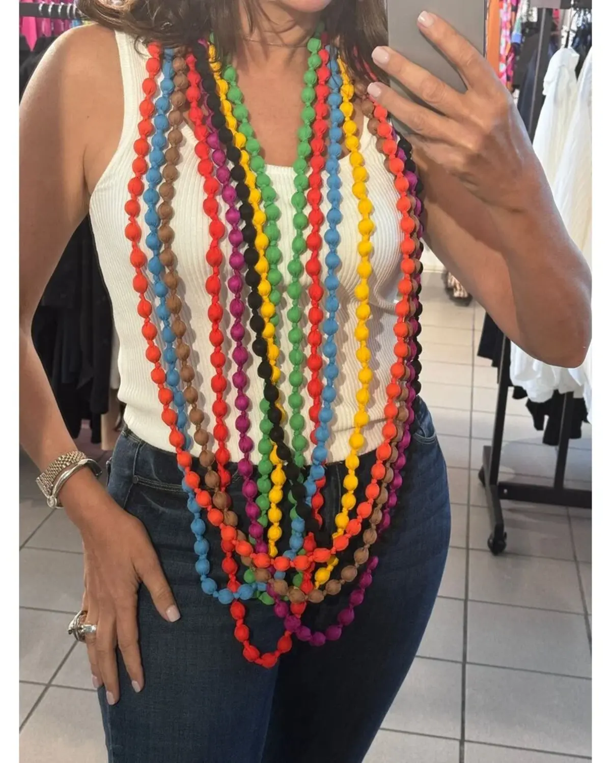 Ball Ribbon Long Necklace