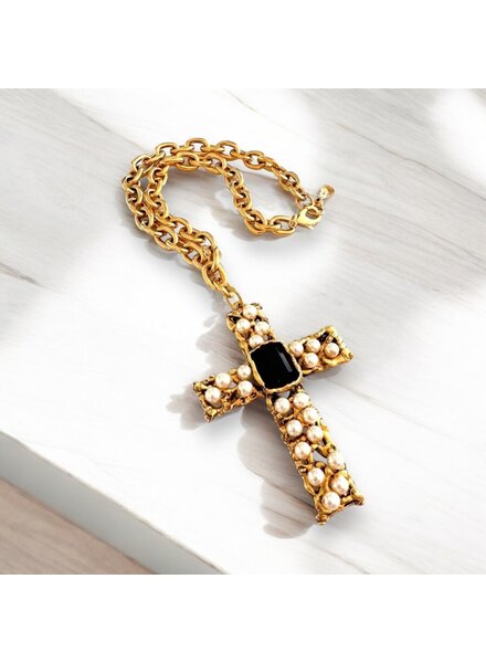Big Cross Brass necklace