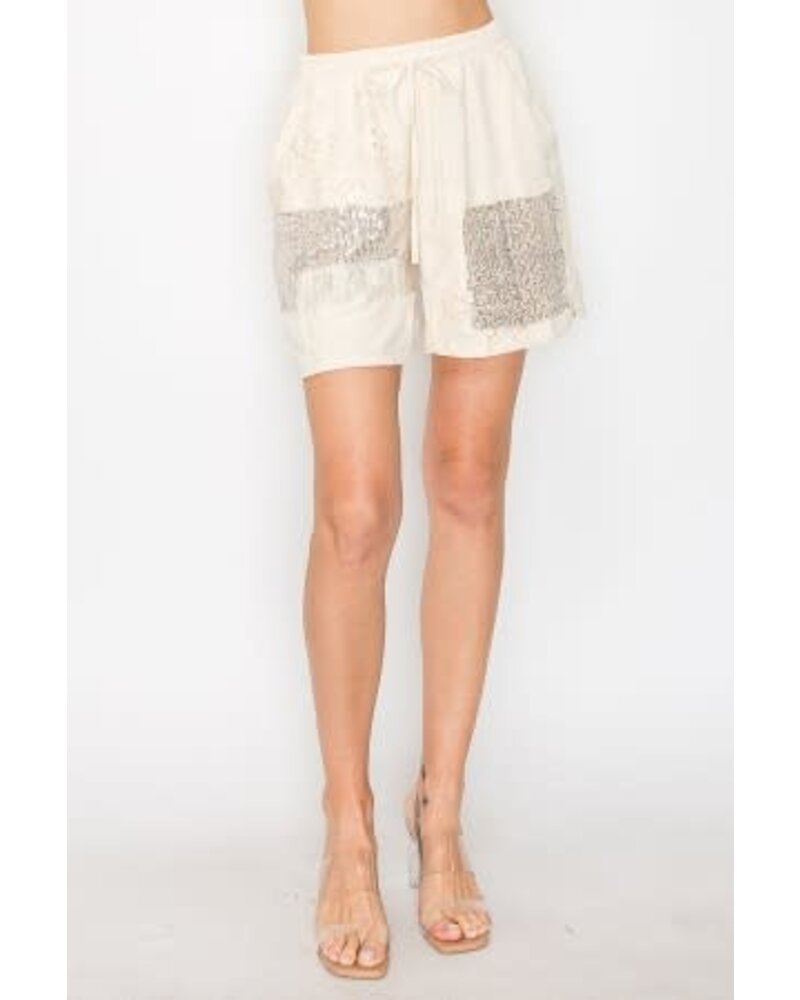 Lace & Sequin vest and short pant